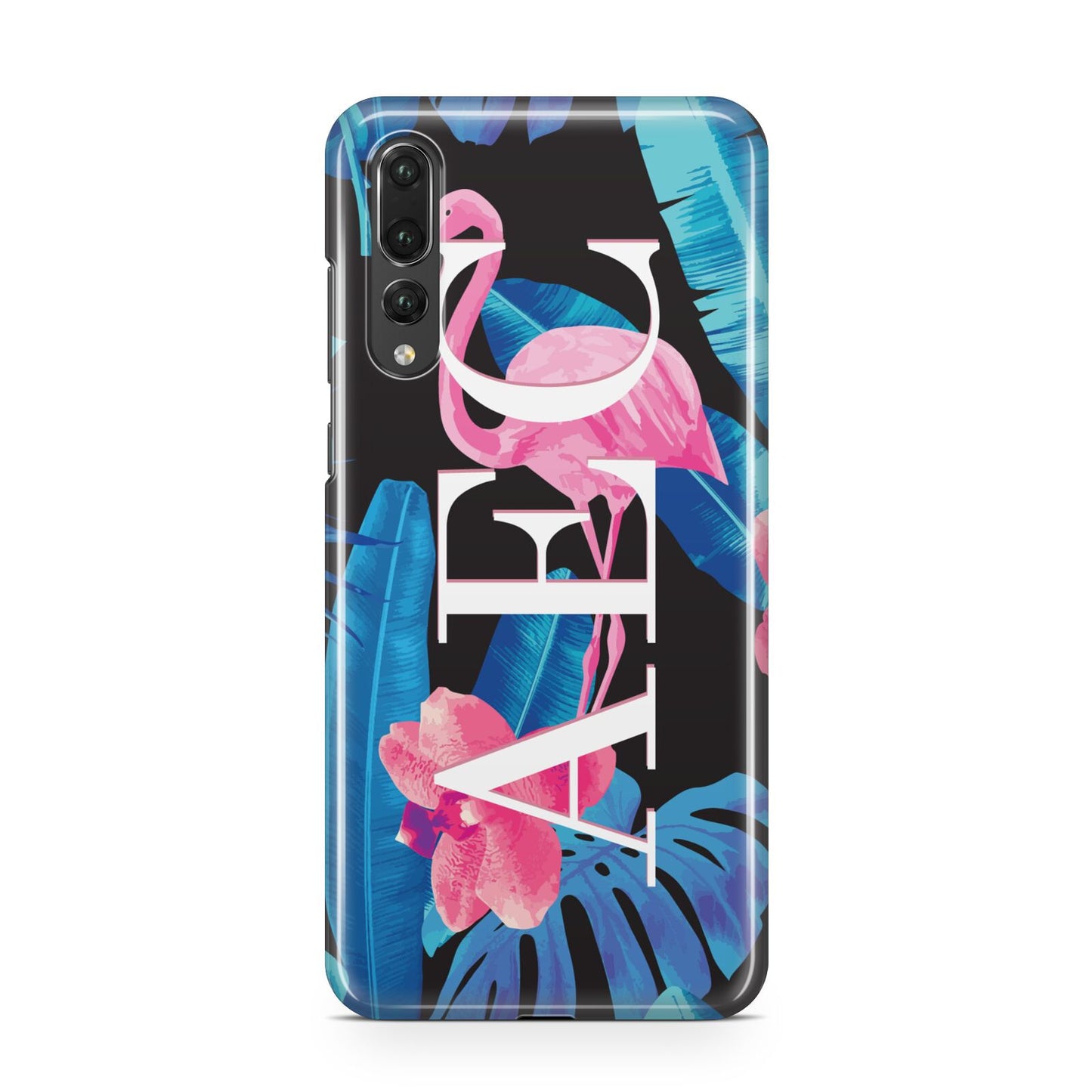Black Blue Tropical Flamingo Huawei P20 Pro Phone Case