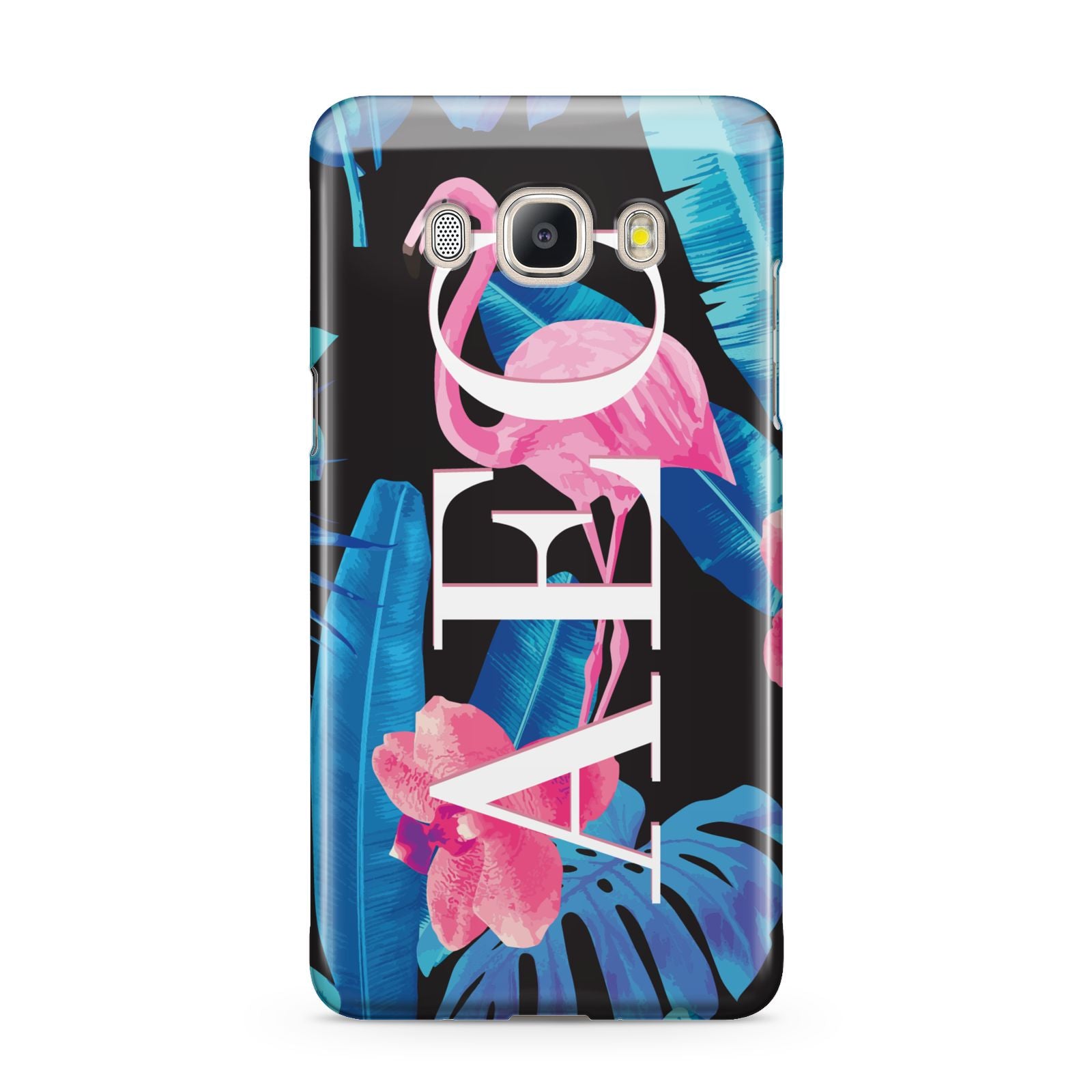 Black Blue Tropical Flamingo Samsung Galaxy J5 2016 Case