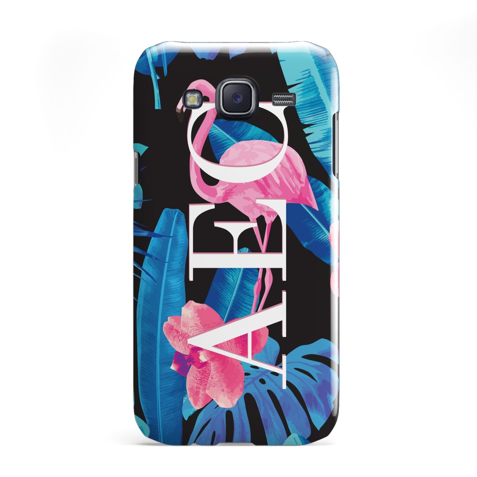 Black Blue Tropical Flamingo Samsung Galaxy J5 Case