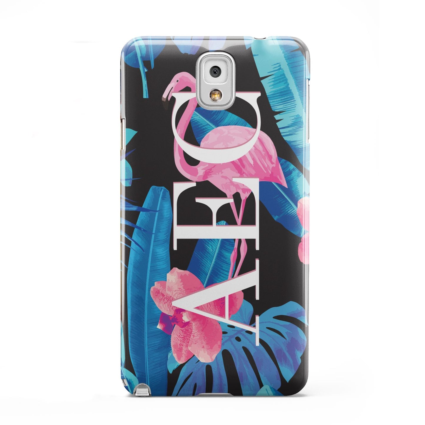 Black Blue Tropical Flamingo Samsung Galaxy Note 3 Case