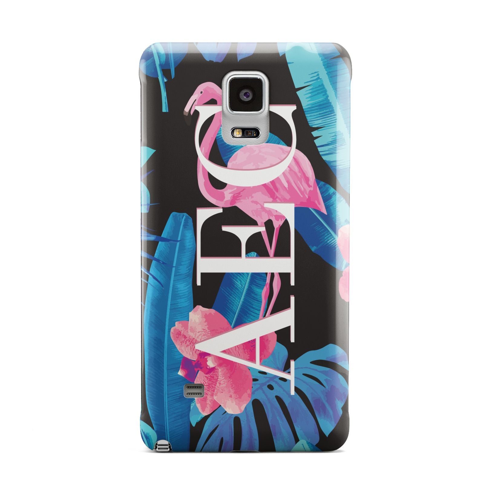 Black Blue Tropical Flamingo Samsung Galaxy Note 4 Case