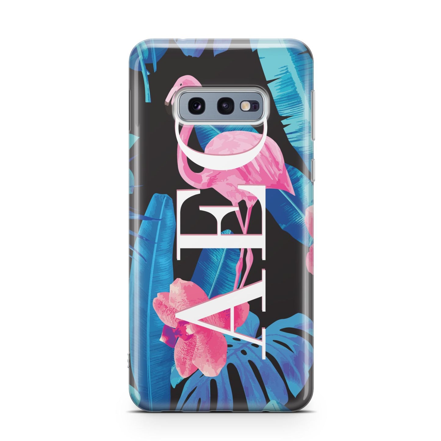 Black Blue Tropical Flamingo Samsung Galaxy S10E Case