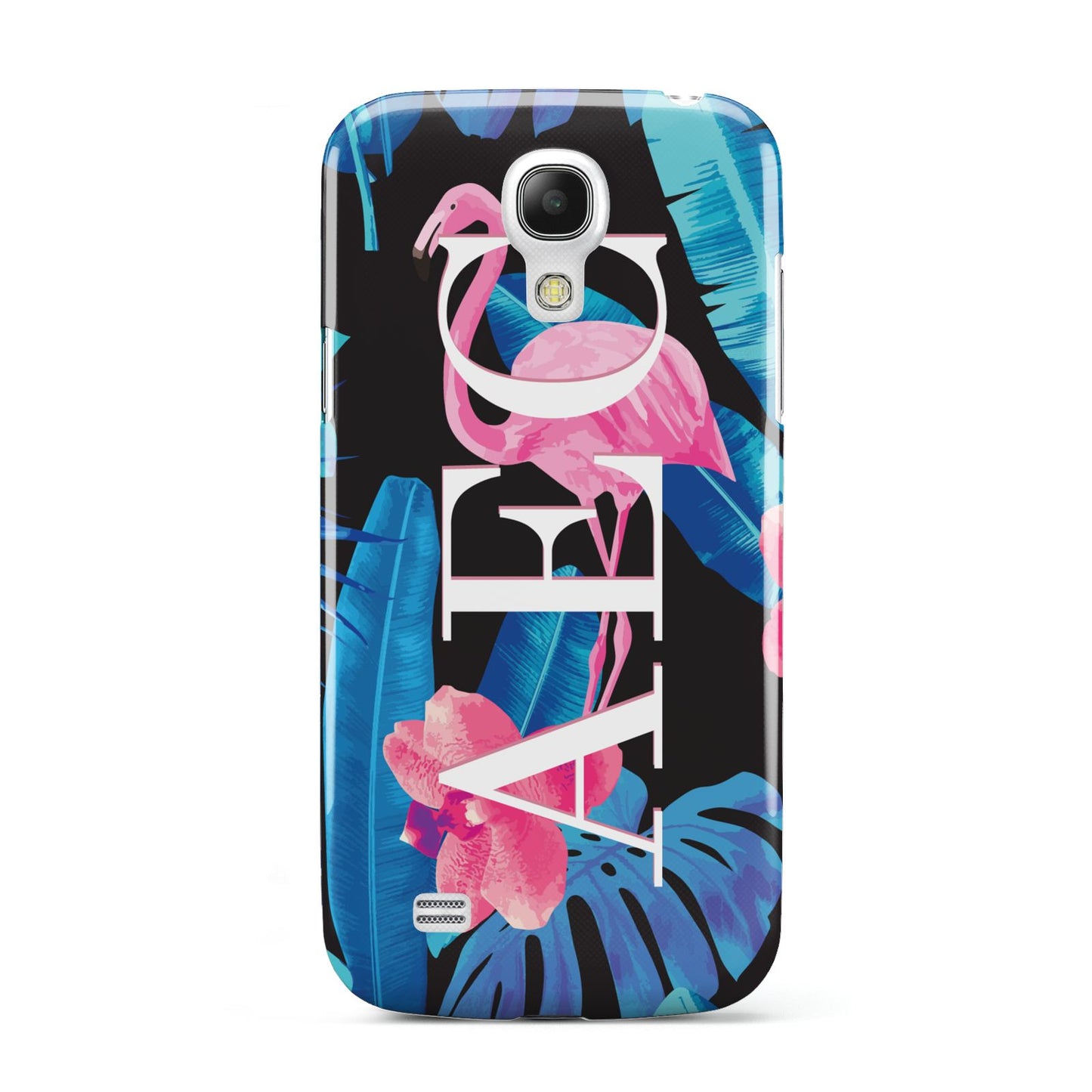 Black Blue Tropical Flamingo Samsung Galaxy S4 Mini Case