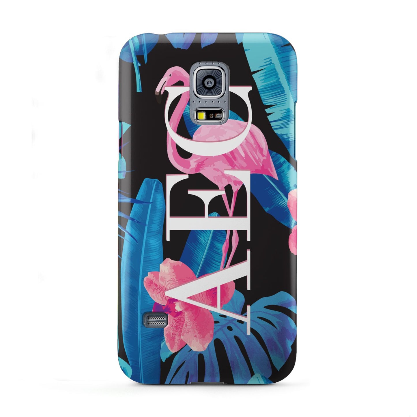 Black Blue Tropical Flamingo Samsung Galaxy S5 Mini Case