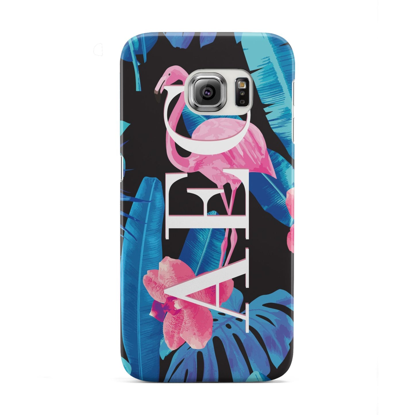 Black Blue Tropical Flamingo Samsung Galaxy S6 Edge Case