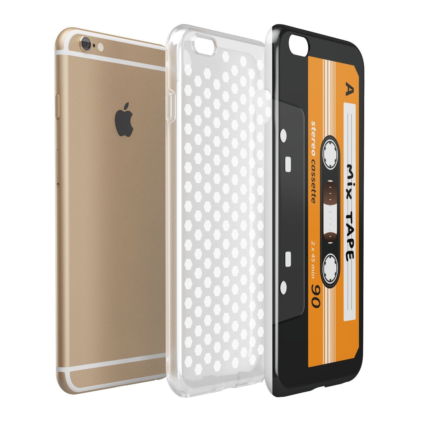 Black Casette Tape Apple iPhone 6 Plus 3D Tough Case Expand Detail Image