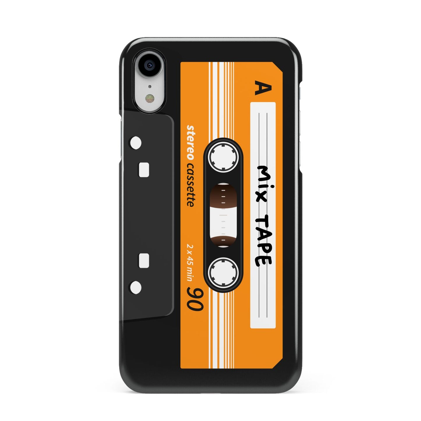 Black Casette Tape Apple iPhone XR White 3D Snap Case