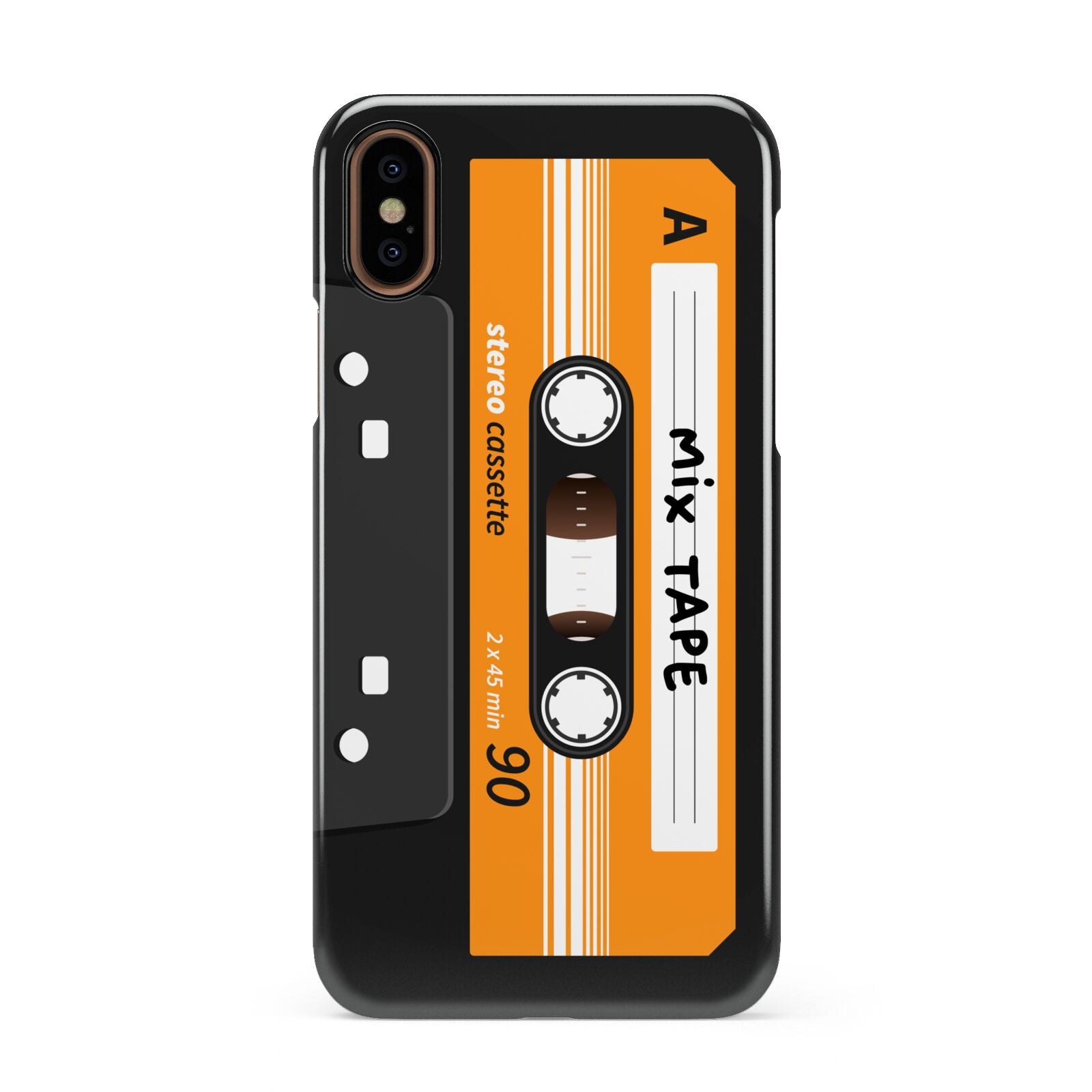 Black Casette Tape Apple iPhone XS 3D Snap Case