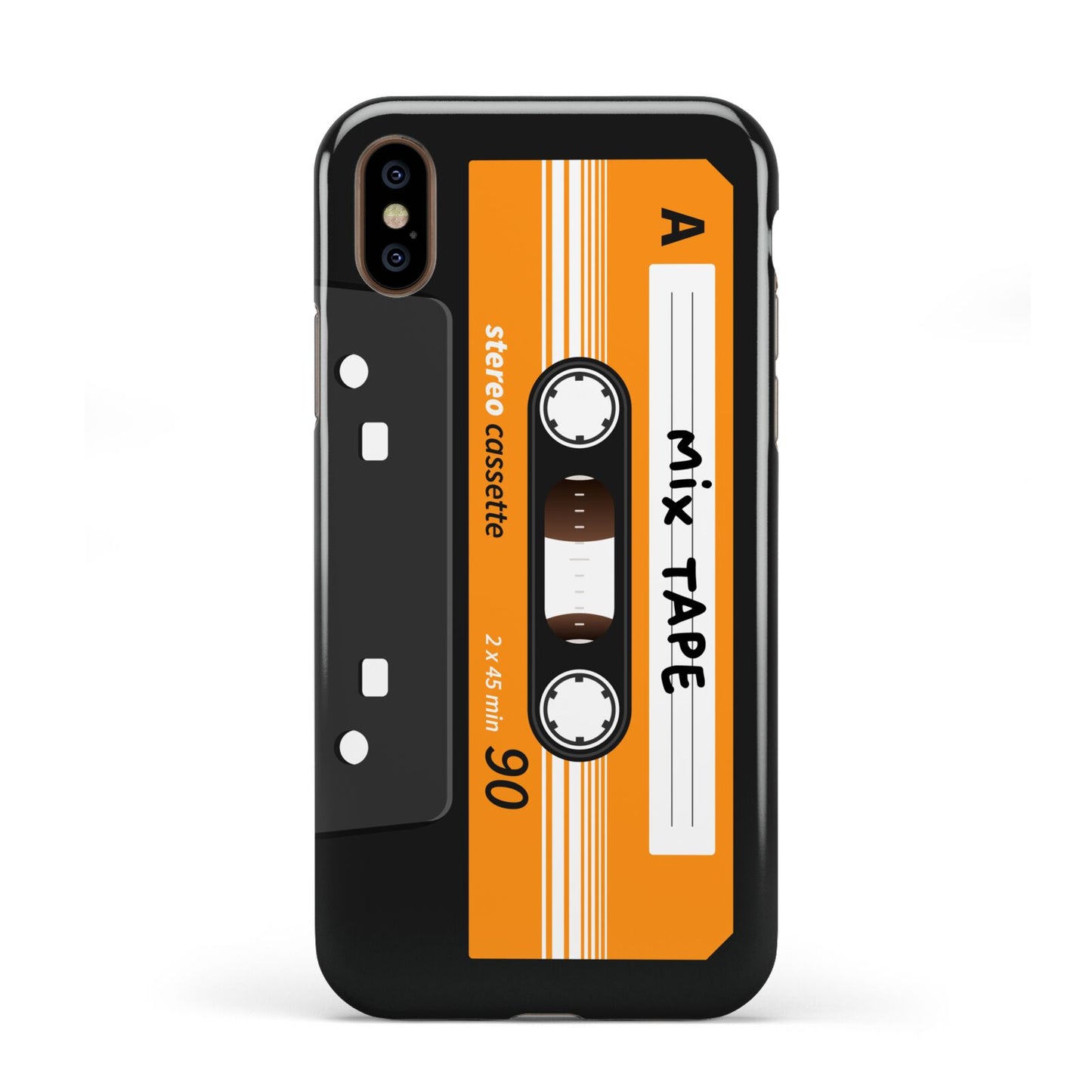 Black Casette Tape Apple iPhone XS 3D Tough