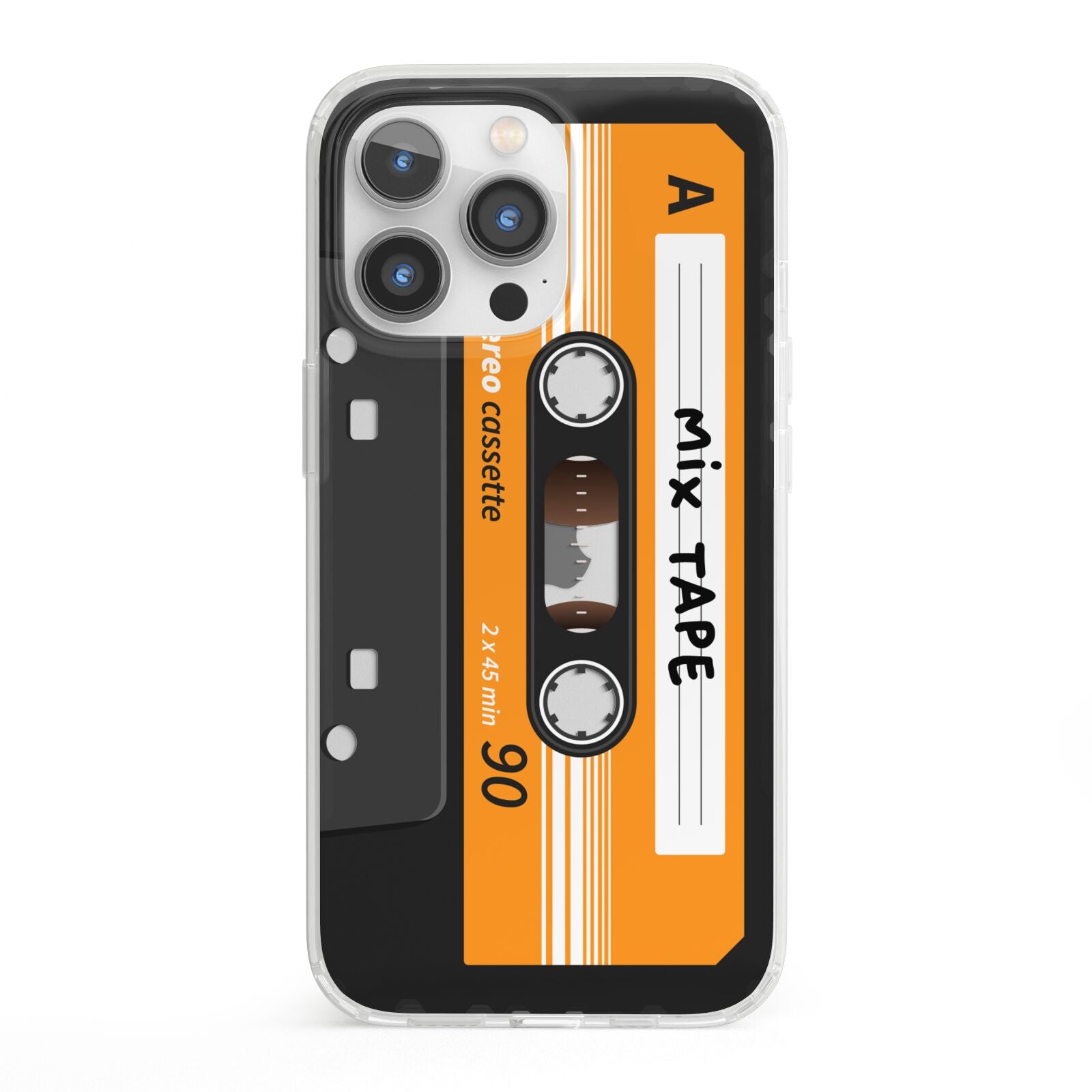 Black Casette Tape iPhone 13 Pro Clear Bumper Case