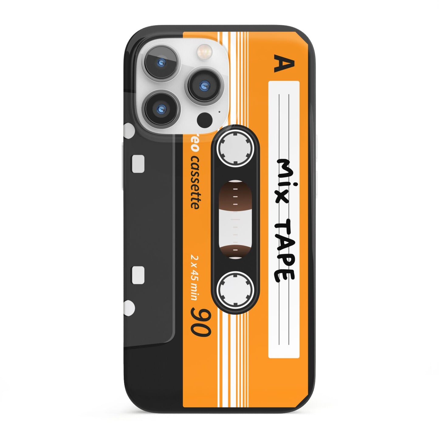 Black Casette Tape iPhone 13 Pro Full Wrap 3D Snap Case