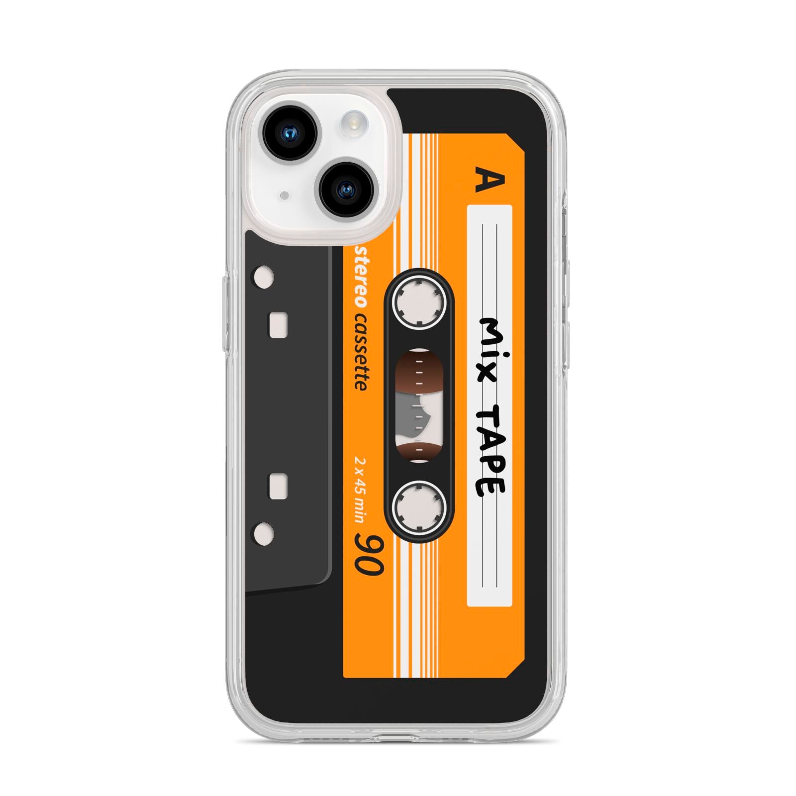 Black Casette Tape iPhone 14 Clear Tough Case Starlight