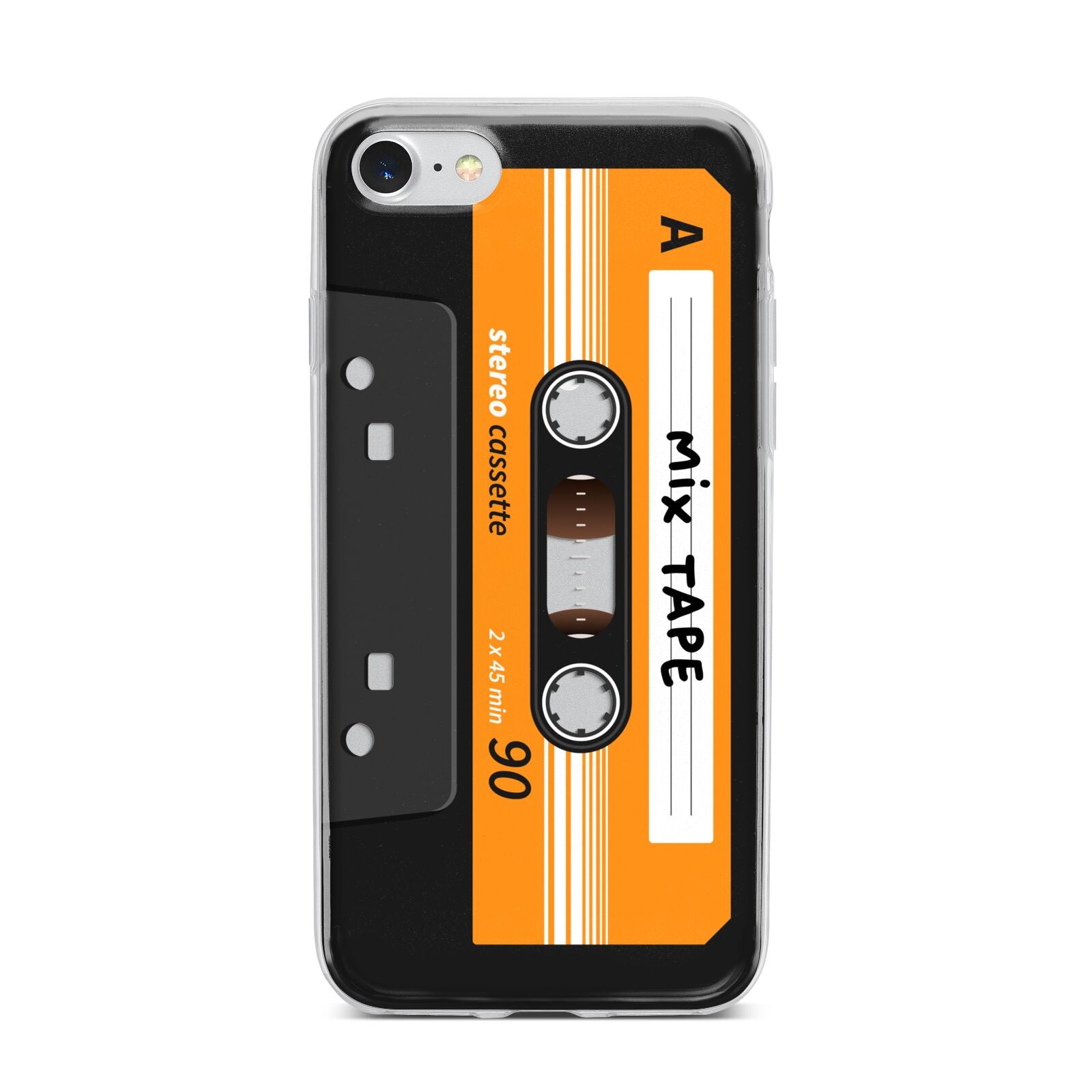 Black Casette Tape iPhone 7 Bumper Case on Silver iPhone