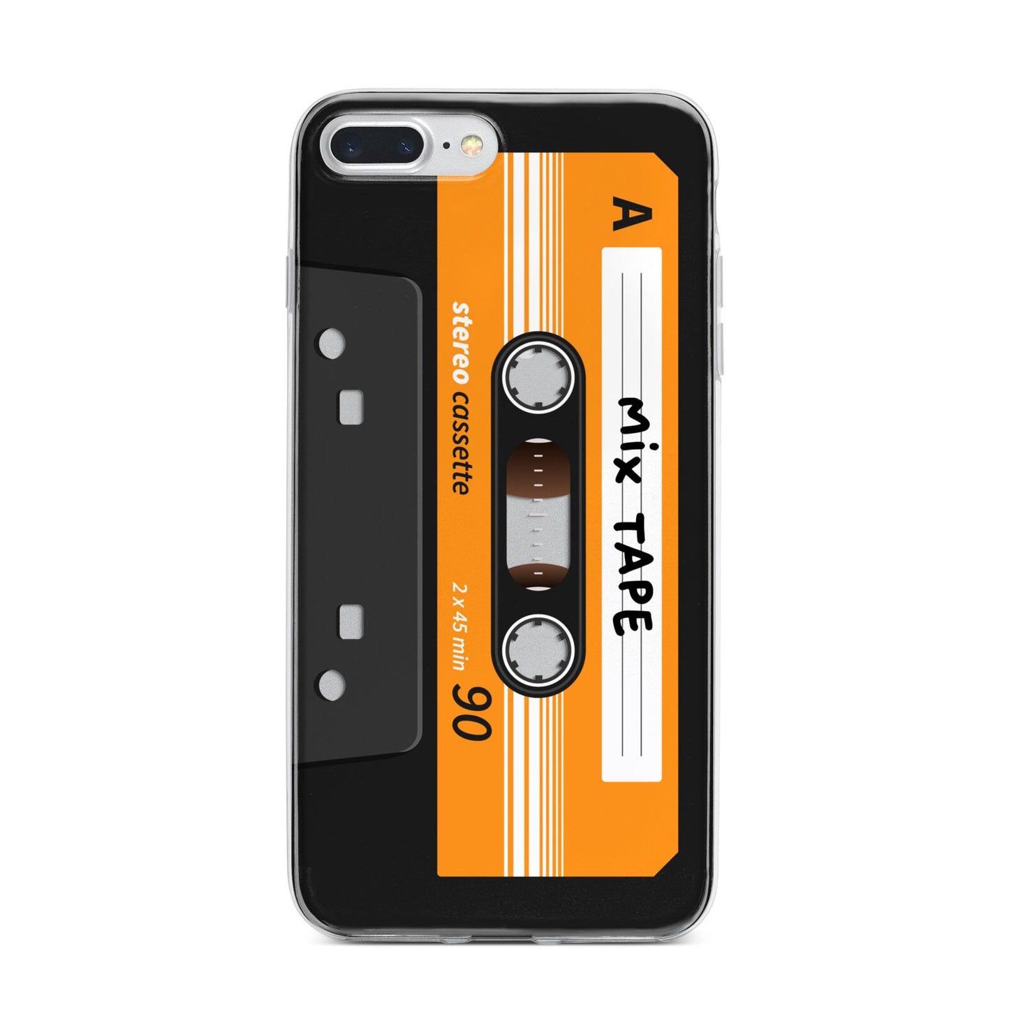 Black Casette Tape iPhone 7 Plus Bumper Case on Silver iPhone