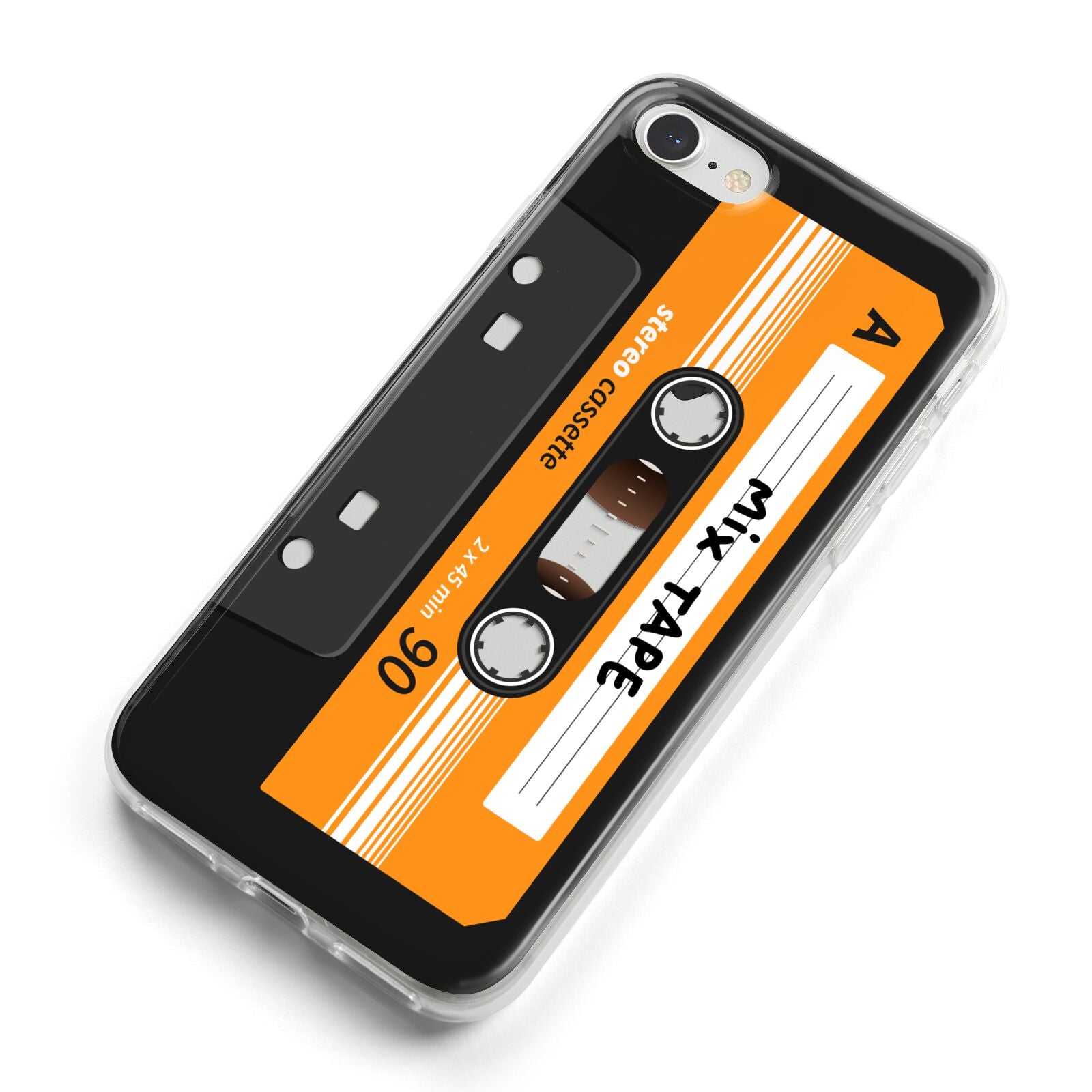 Black Casette Tape iPhone 8 Bumper Case on Silver iPhone Alternative Image