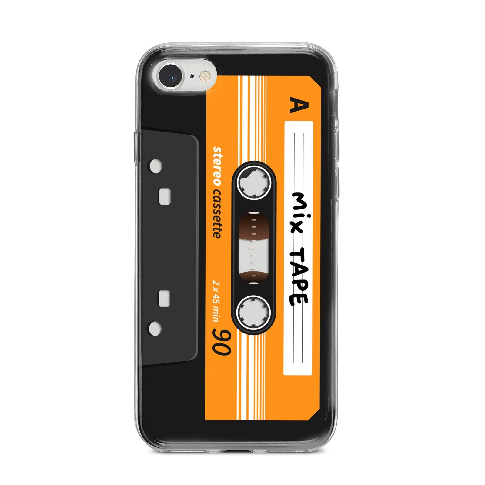 Black Casette Tape iPhone 8 Bumper Case on Silver iPhone