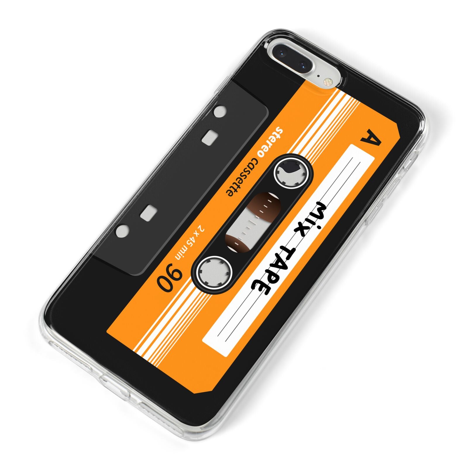 Black Casette Tape iPhone 8 Plus Bumper Case on Silver iPhone Alternative Image