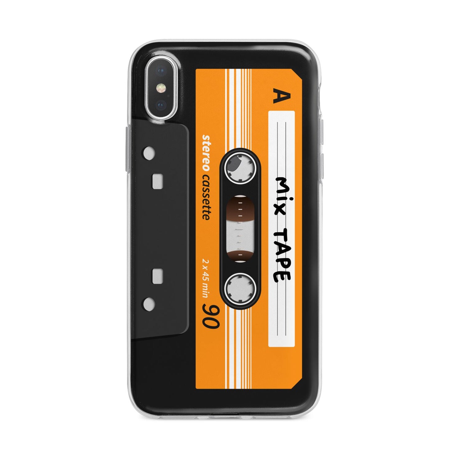 Black Casette Tape iPhone X Bumper Case on Silver iPhone Alternative Image 1