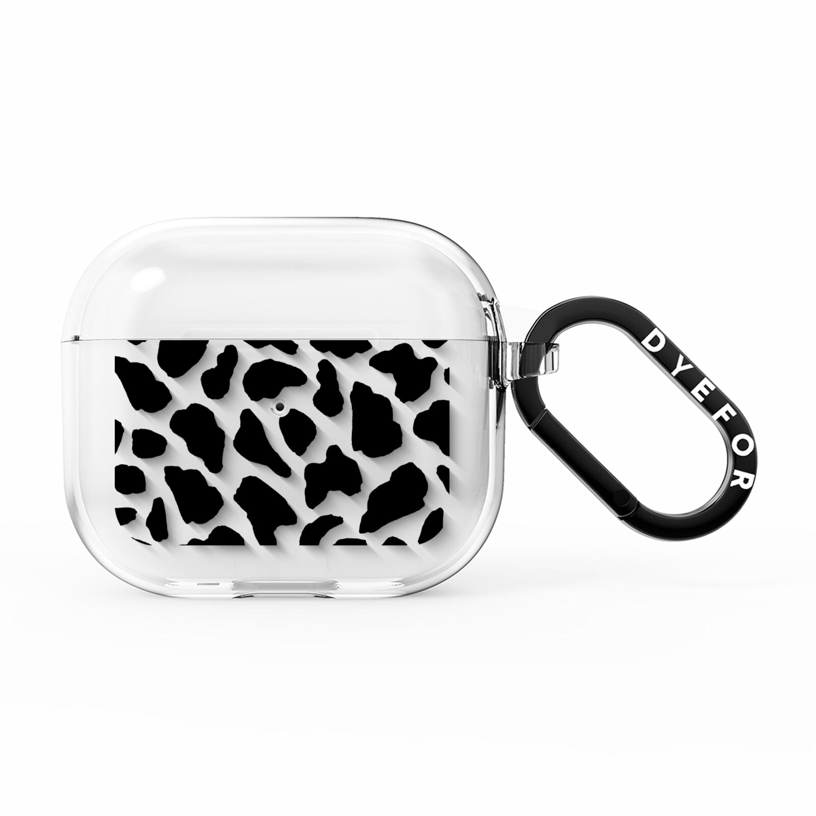 Black Cow Print AirPods Clear Case 3rd Gen