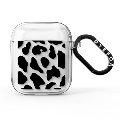 Black Cow Print AirPods Clear Case