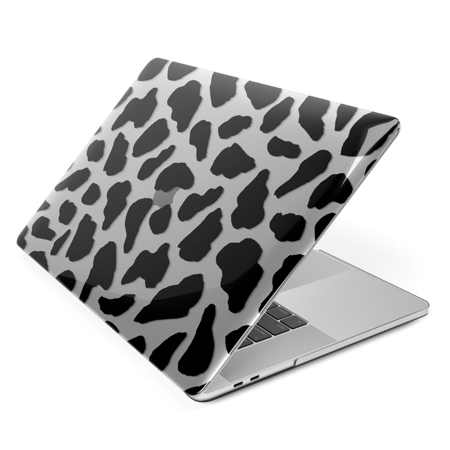 Black Cow Print Apple MacBook Case Side View