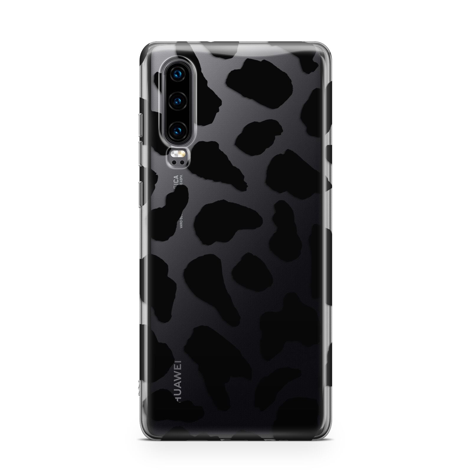 Black Cow Print Huawei P30 Phone Case