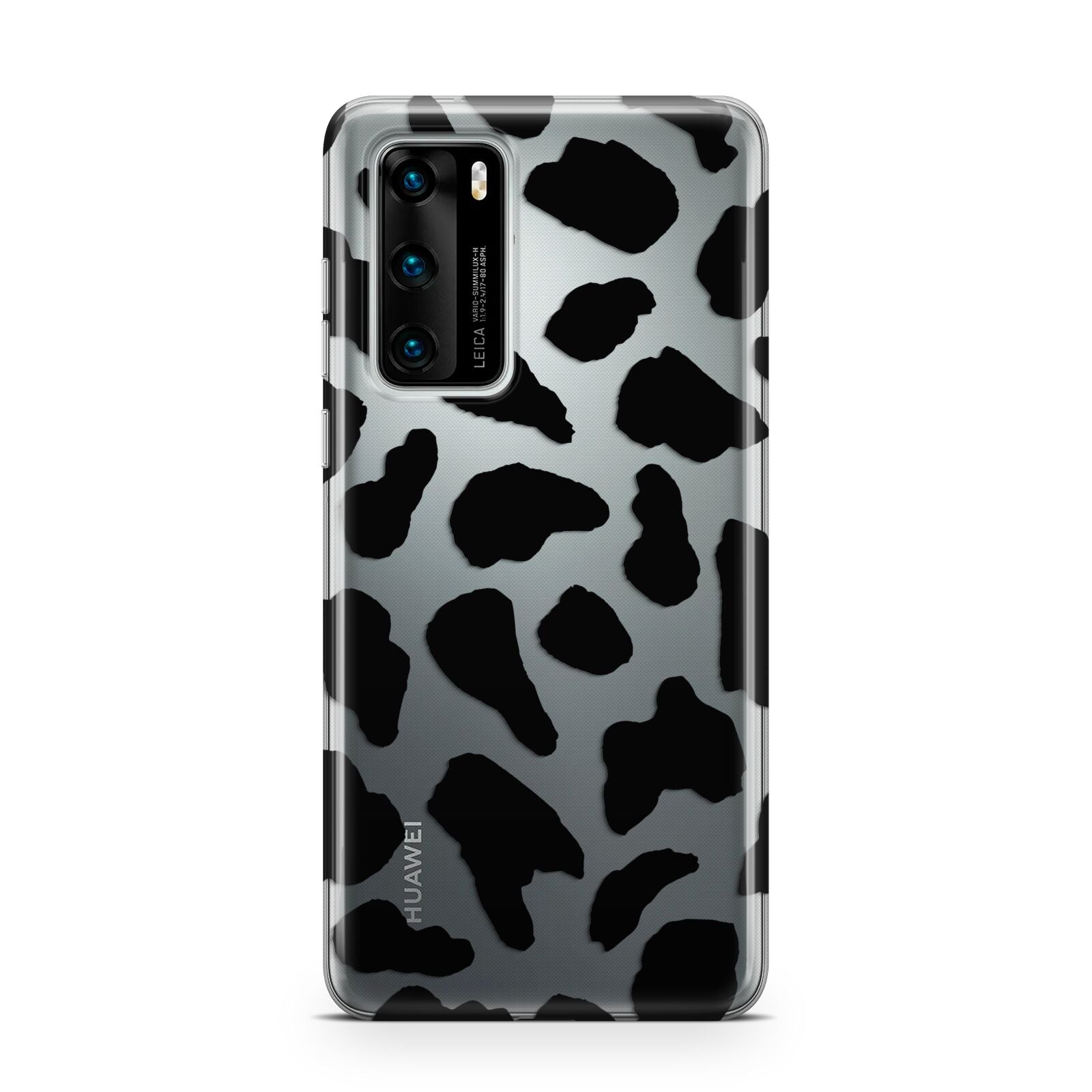 Black Cow Print Huawei P40 Phone Case