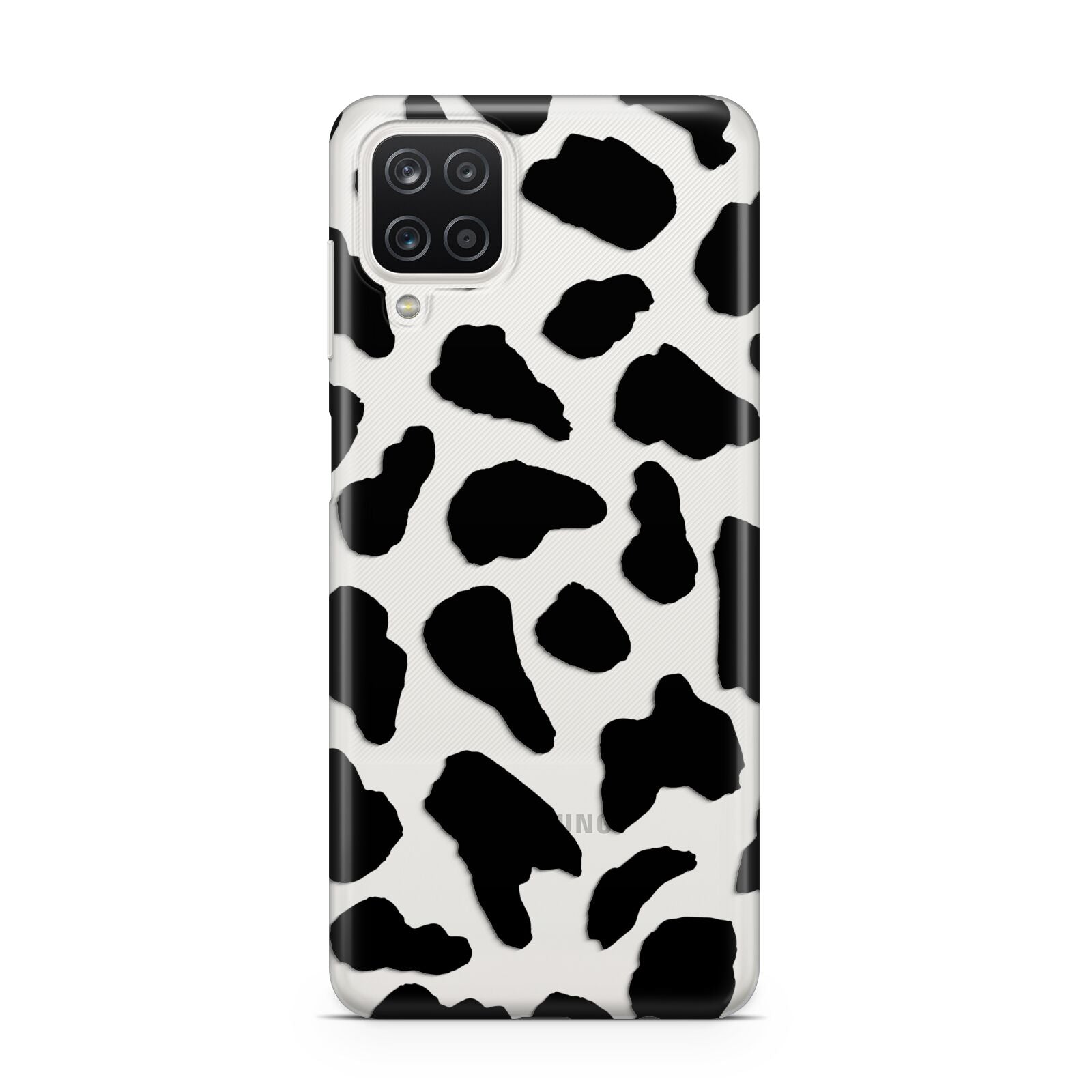 Black Cow Print Samsung A12 Case