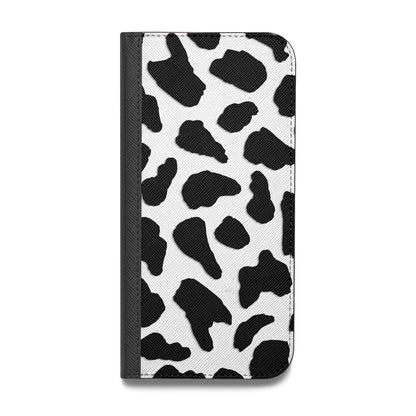 Black Cow Print Vegan Leather Flip Samsung Case