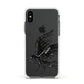 Black Crow Personalised Apple iPhone Xs Impact Case White Edge on Black Phone