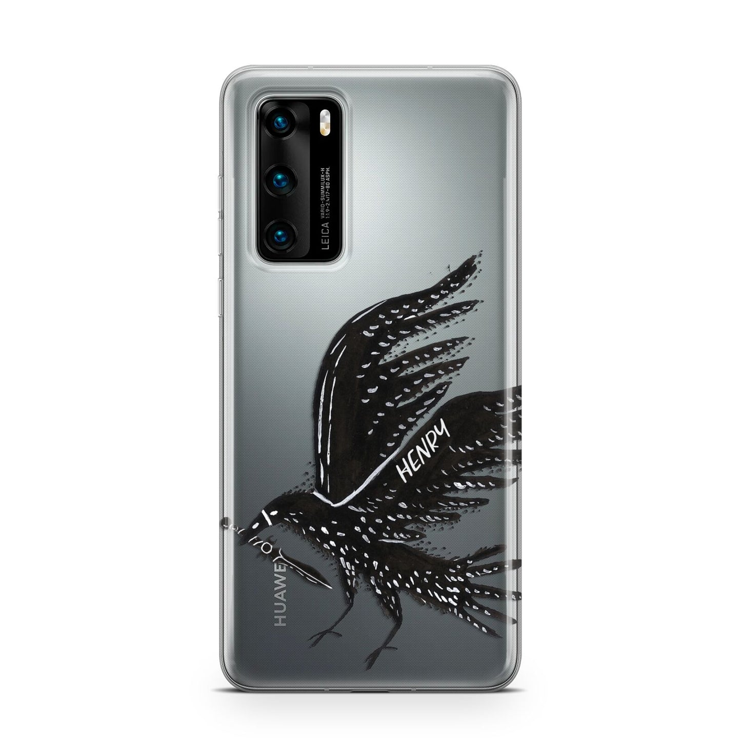 Black Crow Personalised Huawei P40 Phone Case