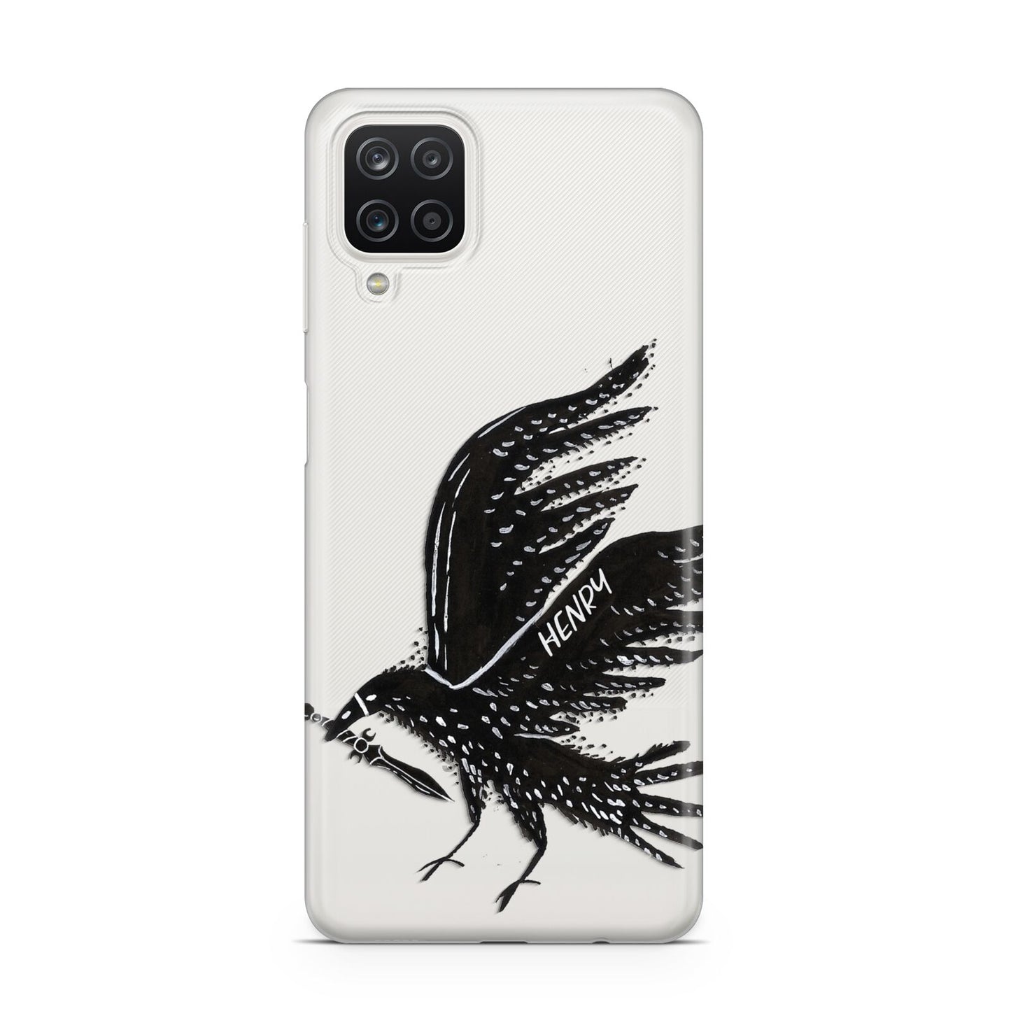 Black Crow Personalised Samsung A12 Case