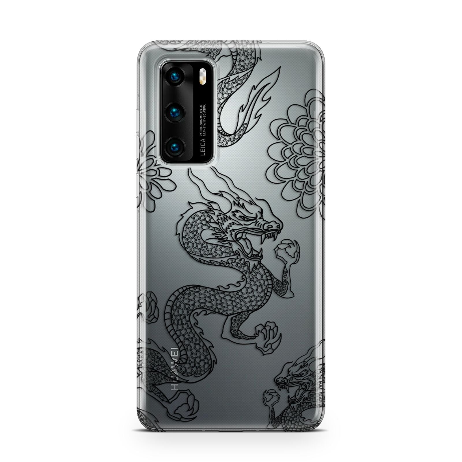 Black Dragon Huawei P40 Phone Case