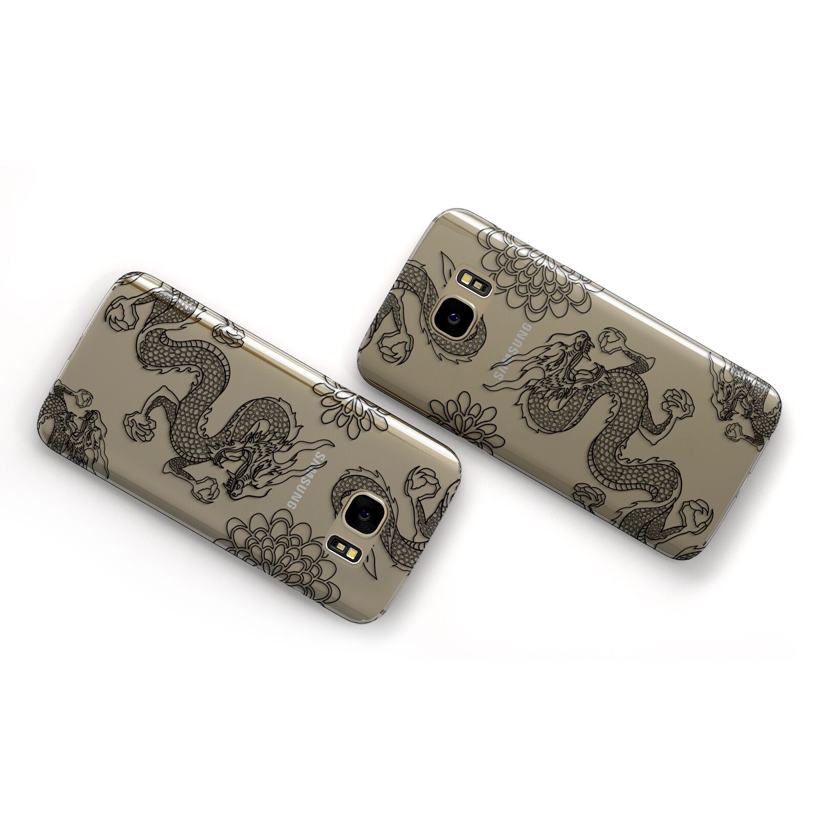 Black Dragon Samsung Galaxy Case Flat Overview