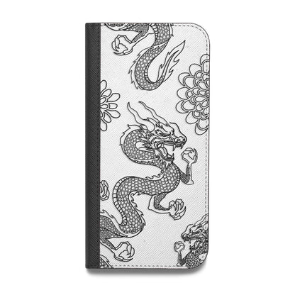 Black Dragon Vegan Leather Flip iPhone Case