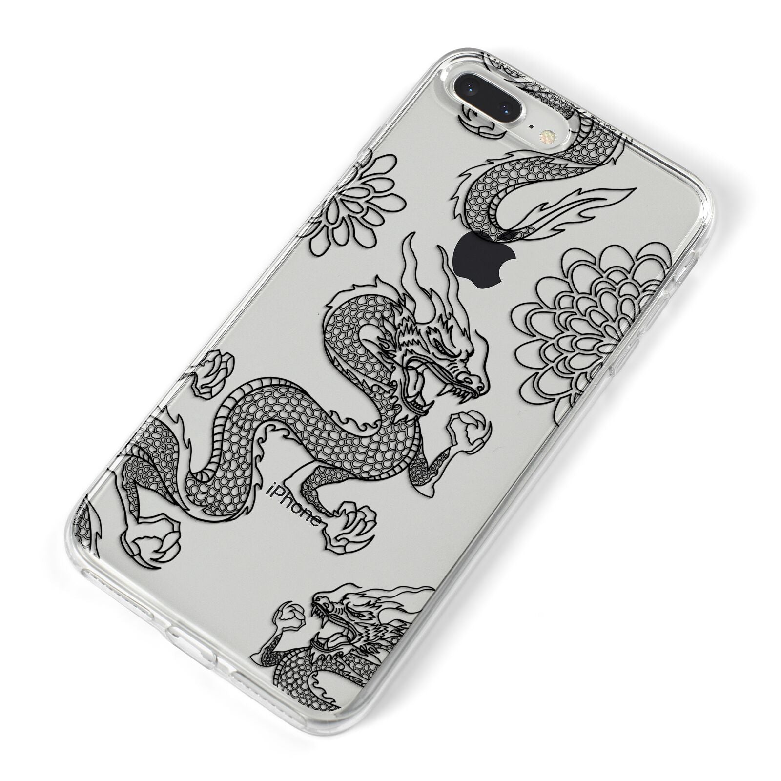 Black Dragon iPhone 8 Plus Bumper Case on Silver iPhone Alternative Image