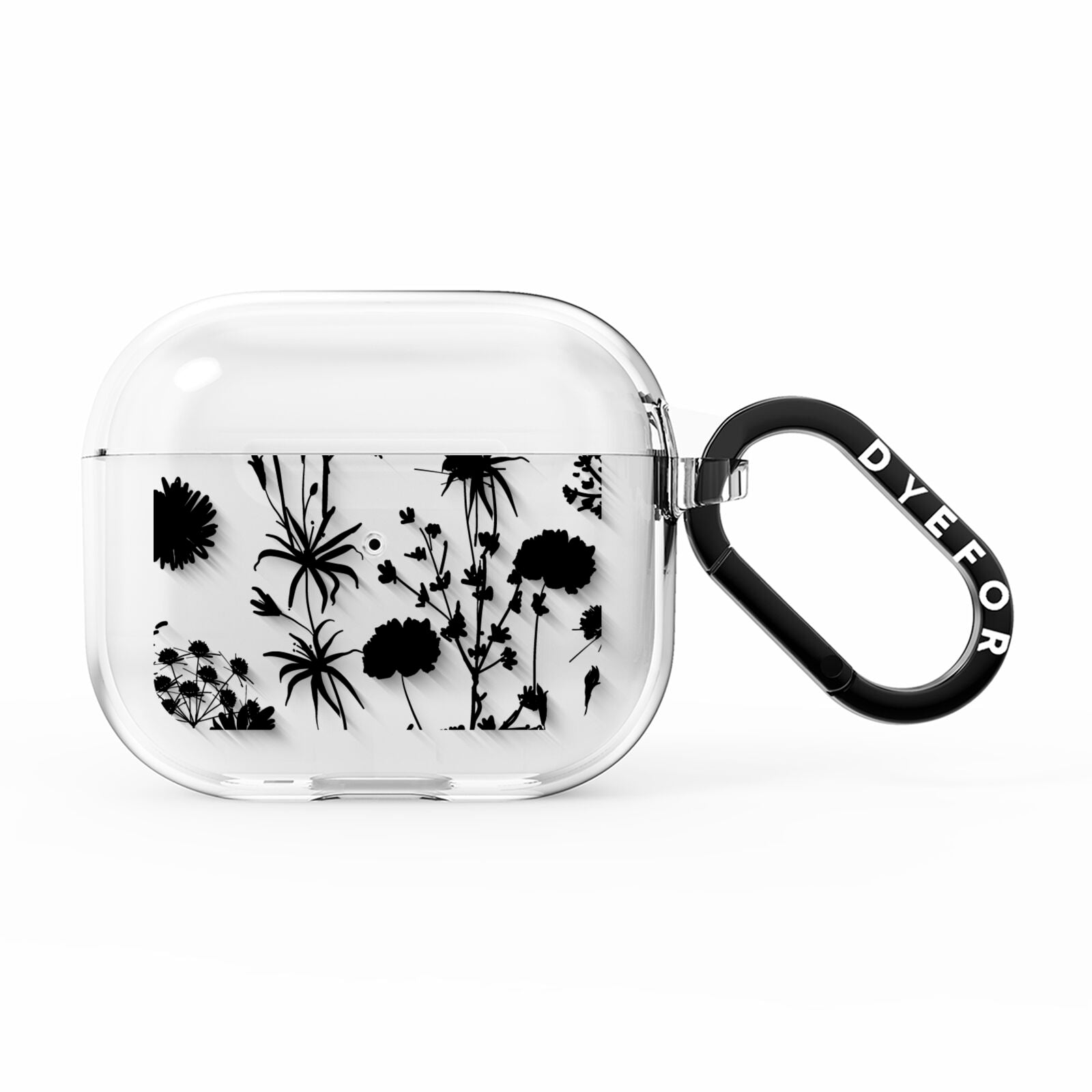 Black Floral Meadow AirPods Clear Case 3rd Gen