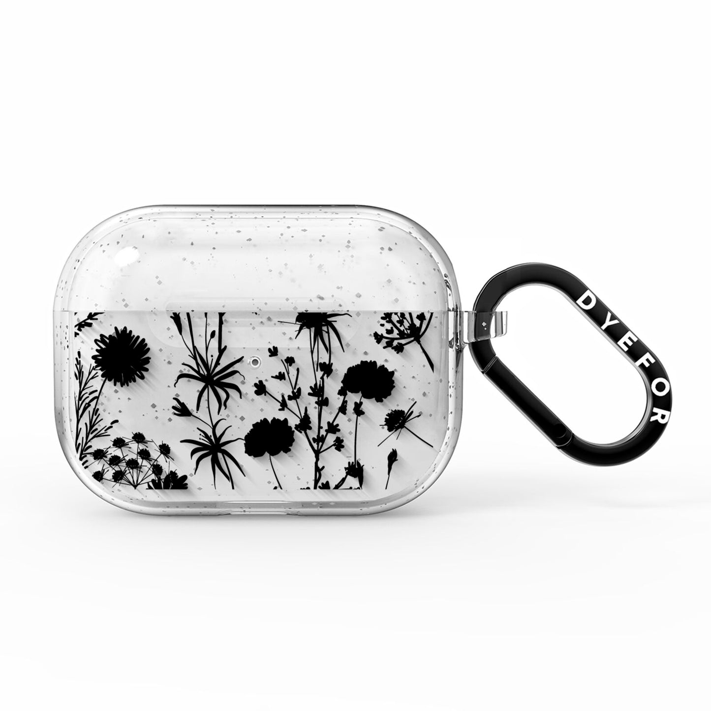 Black Floral Meadow AirPods Pro Glitter Case