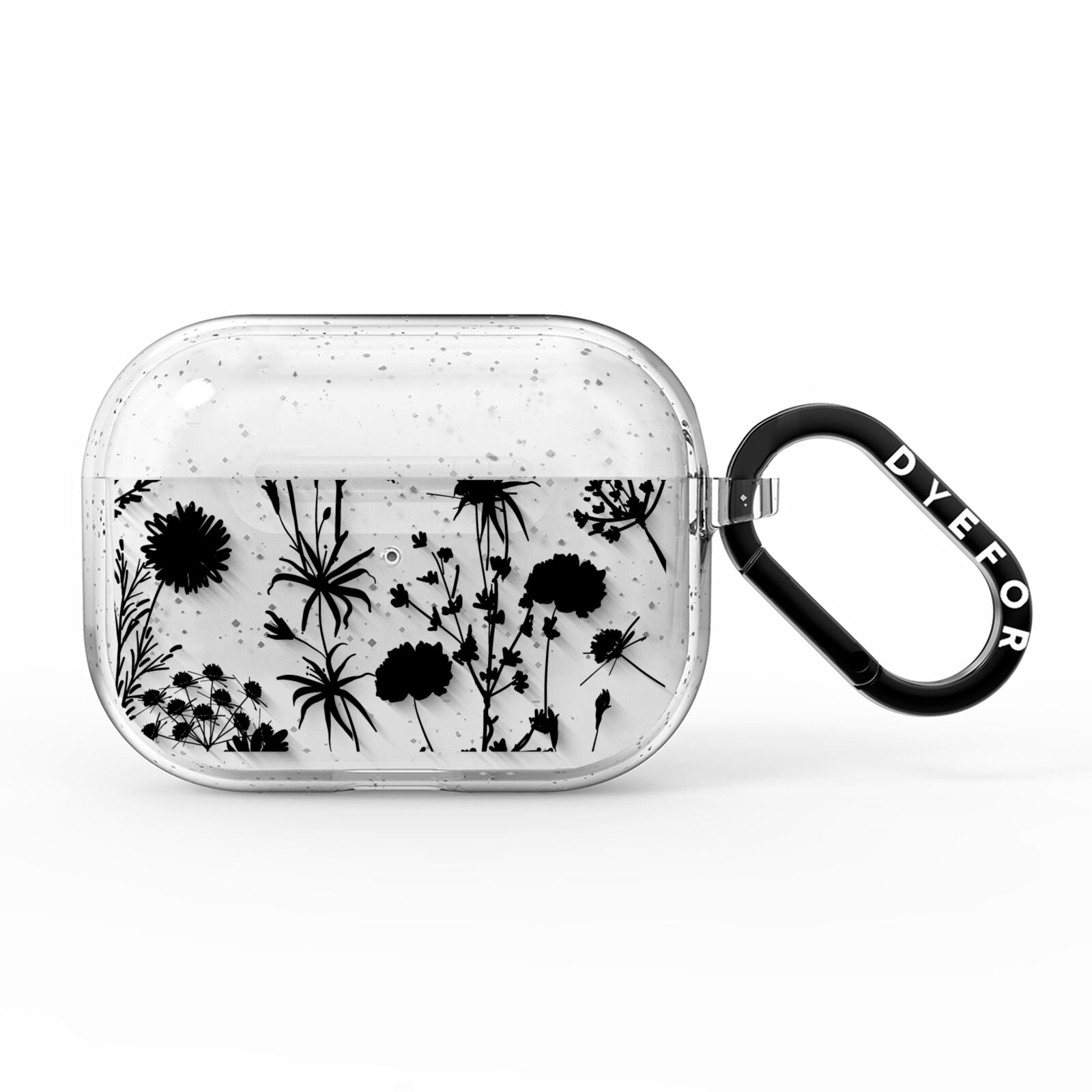 Black Floral Meadow AirPods Pro Glitter Case