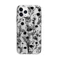 Black Floral Meadow Apple iPhone 11 Pro in Silver with Bumper Case