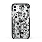 Black Floral Meadow Apple iPhone 11 in White with Black Impact Case