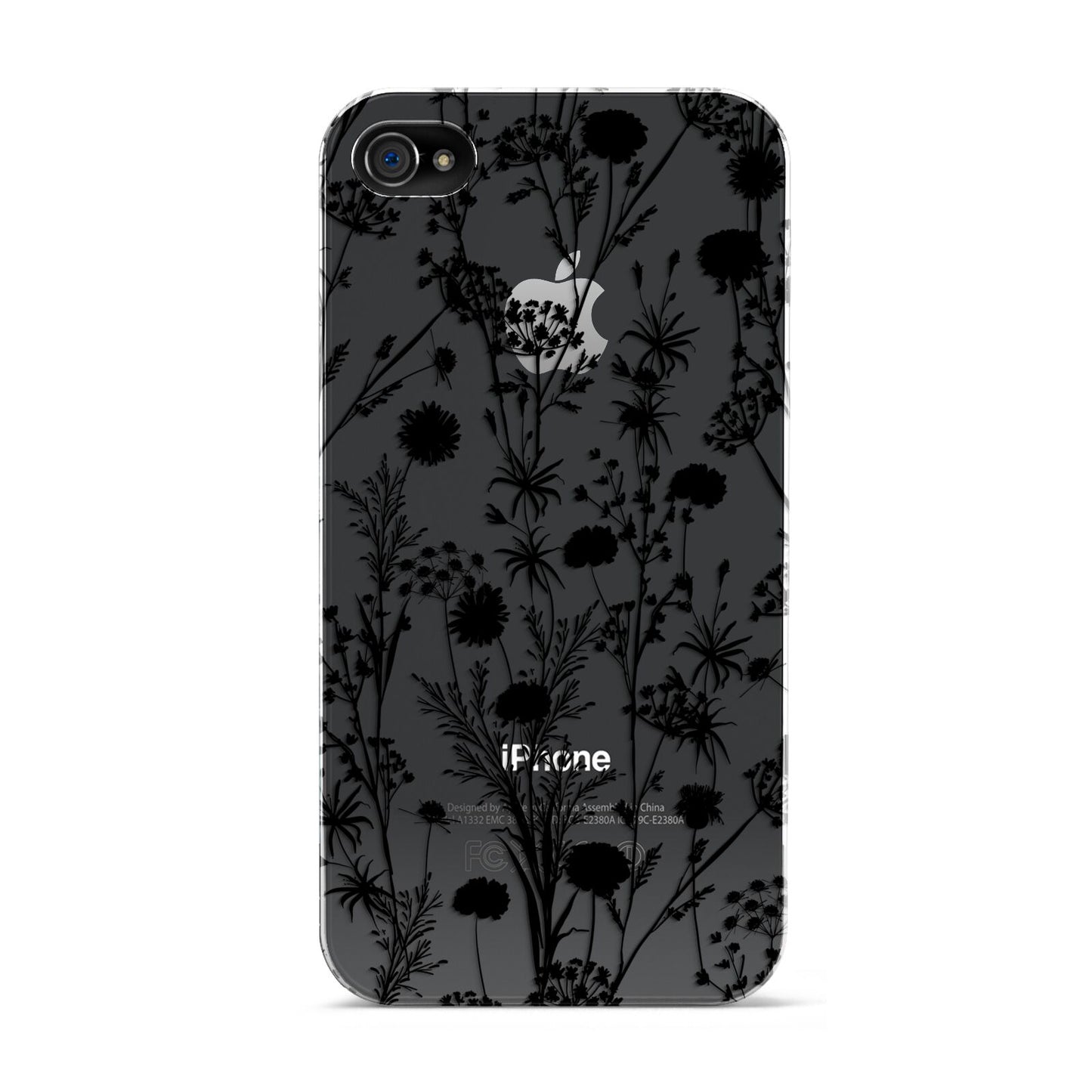 Black Floral Meadow Apple iPhone 4s Case