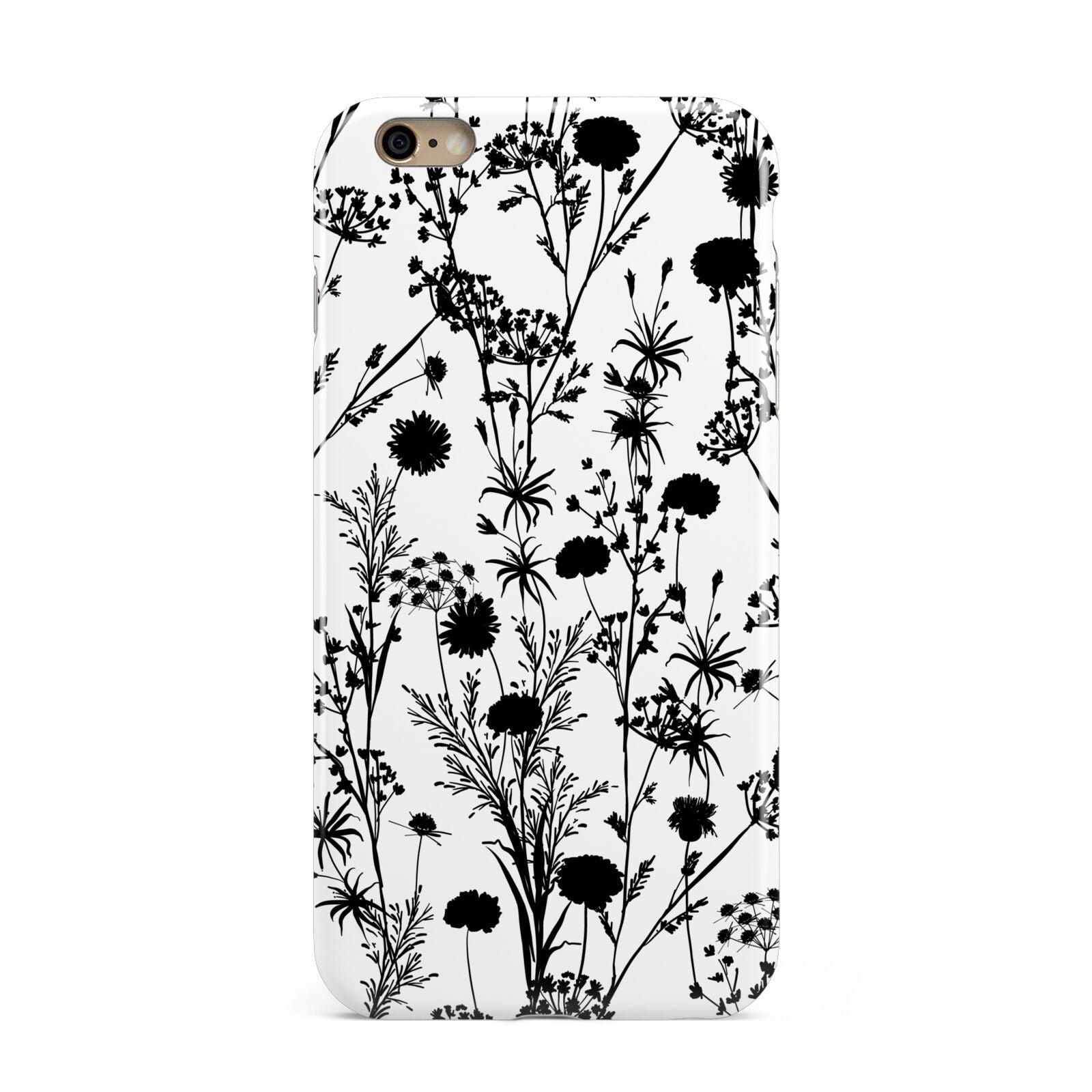 Black Floral Meadow Apple iPhone 6 Plus 3D Tough Case