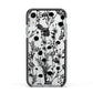 Black Floral Meadow Apple iPhone XR Impact Case Black Edge on Silver Phone
