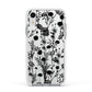 Black Floral Meadow Apple iPhone XR Impact Case White Edge on Silver Phone