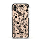 Black Floral Meadow Apple iPhone Xs Impact Case Black Edge on Gold Phone