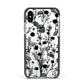 Black Floral Meadow Apple iPhone Xs Impact Case Black Edge on Silver Phone