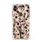 Black Floral Meadow Apple iPhone Xs Impact Case White Edge on Gold Phone