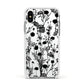 Black Floral Meadow Apple iPhone Xs Impact Case White Edge on Silver Phone