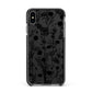 Black Floral Meadow Apple iPhone Xs Max Impact Case Black Edge on Black Phone